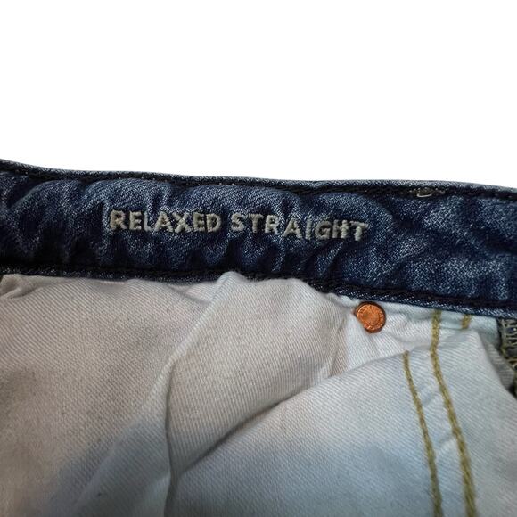 American Eagle Relaxed Straight Jeans Mens 29x34 (30x32) Blue Flex Stretch Denim - Picture 4 of 11